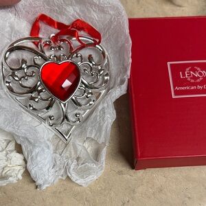 Lenox Red and Silver Heart Ornament